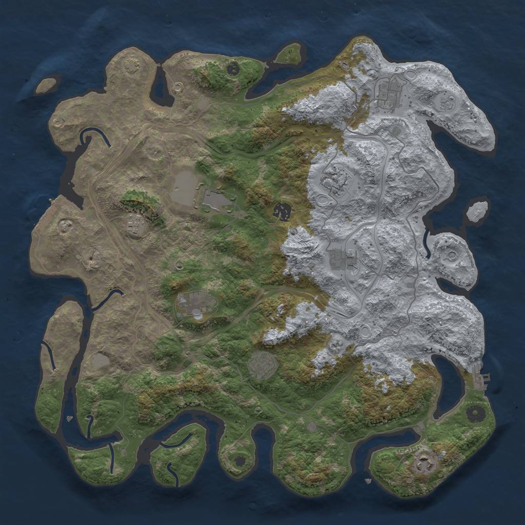 Rust Map: Procedural Map, Size: 4250, Seed: 561686115, 17 Monuments