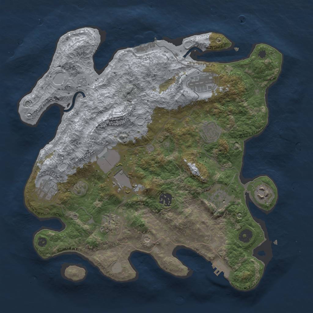 Rust Map: Procedural Map, Size: 3500, Seed: 17984753, 15 Monuments