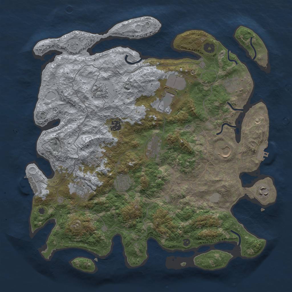 Rust Map: Procedural Map, Size: 4000, Seed: 85, 17 Monuments