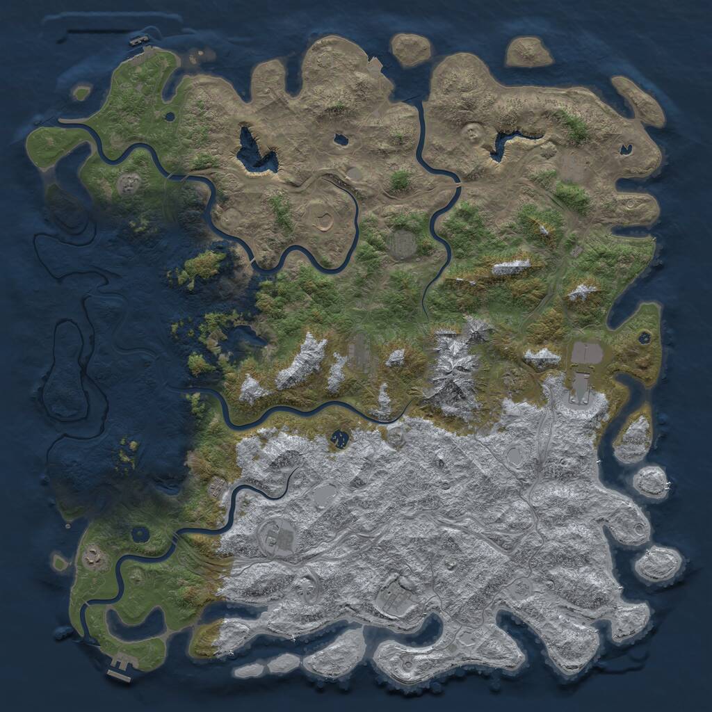 Rust Map: Procedural Map, Size: 6000, Seed: 11269, 17 Monuments