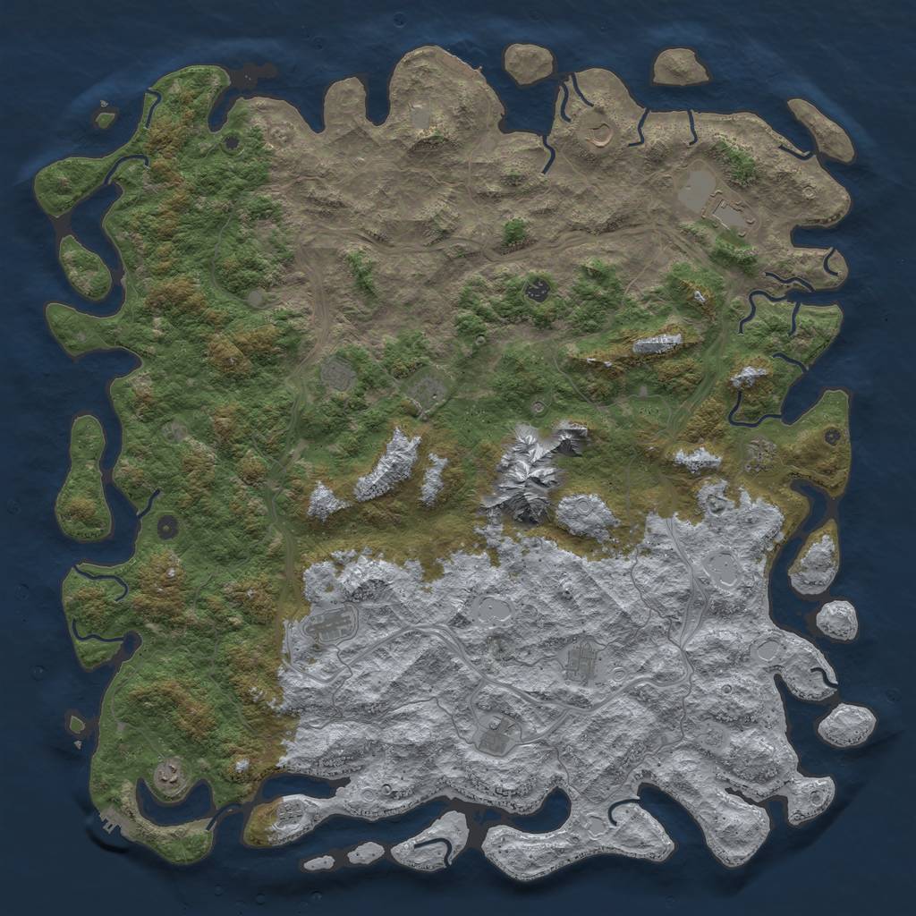 Rust Map: Procedural Map, Size: 6000, Seed: 11269, 18 Monuments