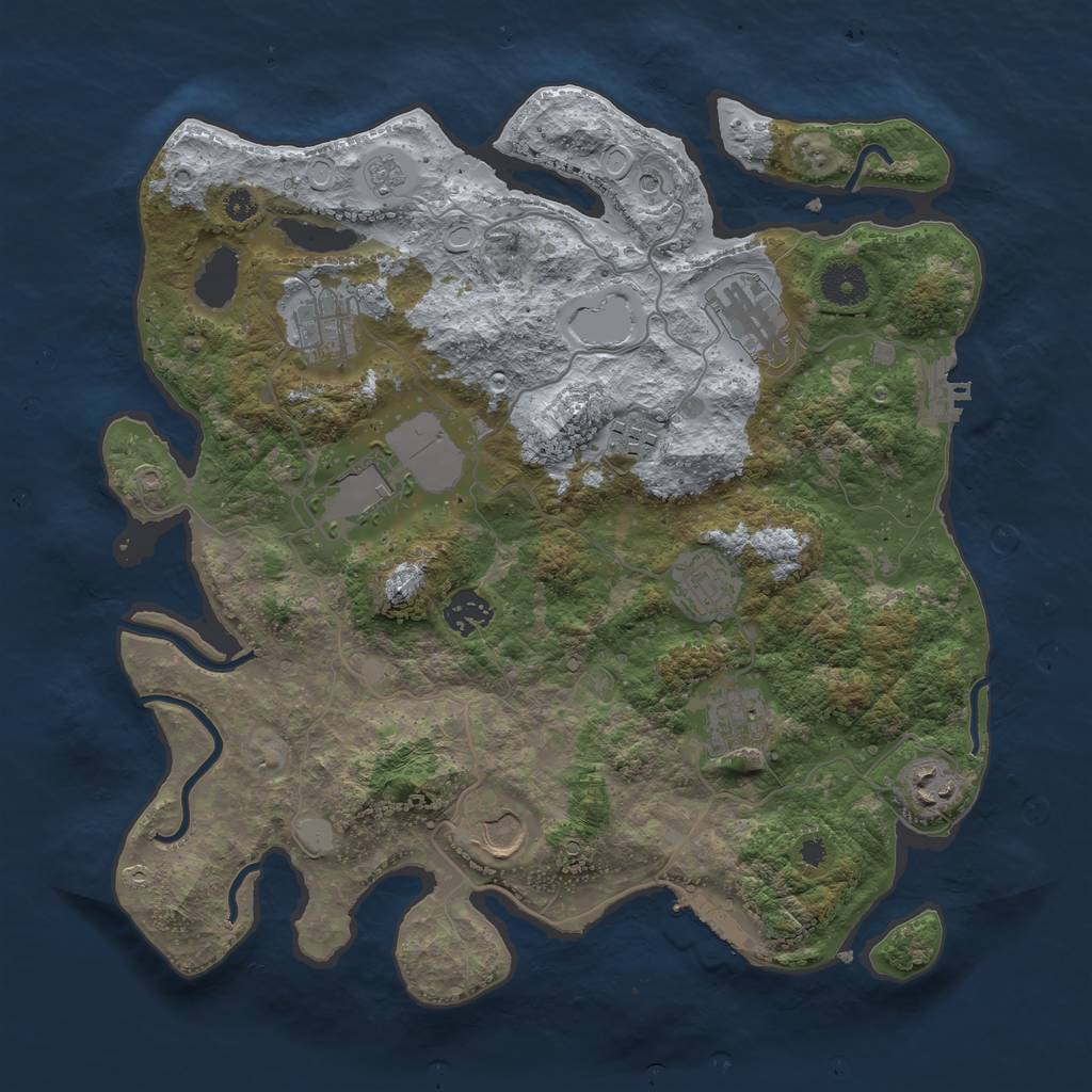 Rust Map: Procedural Map, Size: 3600, Seed: 1595052012, 18 Monuments