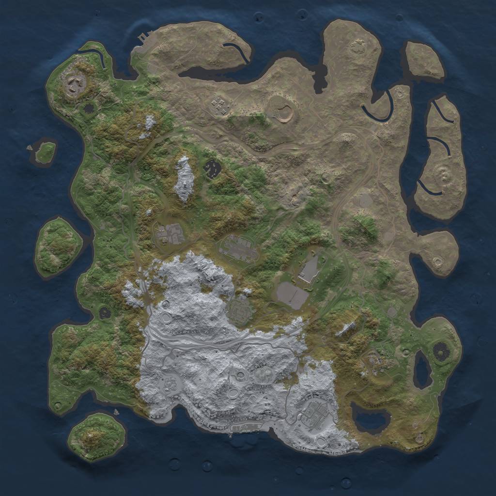 Rust Map: Procedural Map, Size: 4250, Seed: 471618605, 17 Monuments