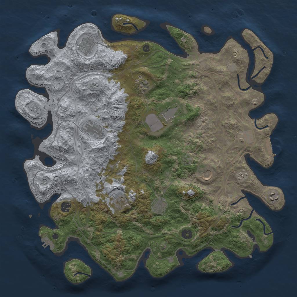 Rust Map: Procedural Map, Size: 4250, Seed: 1597486603, 20 Monuments