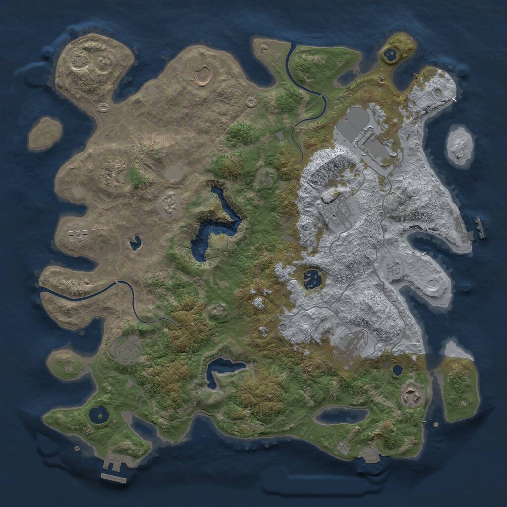 Rust Map: Procedural Map, Size: 4000, Seed: 2072673865, 15 Monuments
