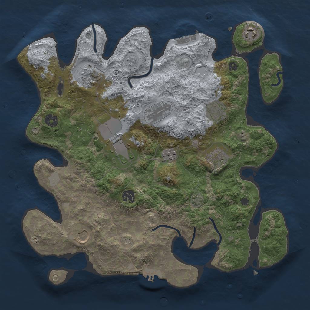 Rust Map: Procedural Map, Size: 3500, Seed: 8209842, 17 Monuments