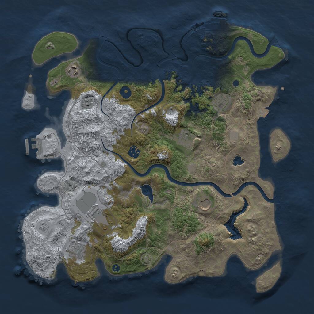 Rust Map: Procedural Map, Size: 4000, Seed: 831213398, 14 Monuments