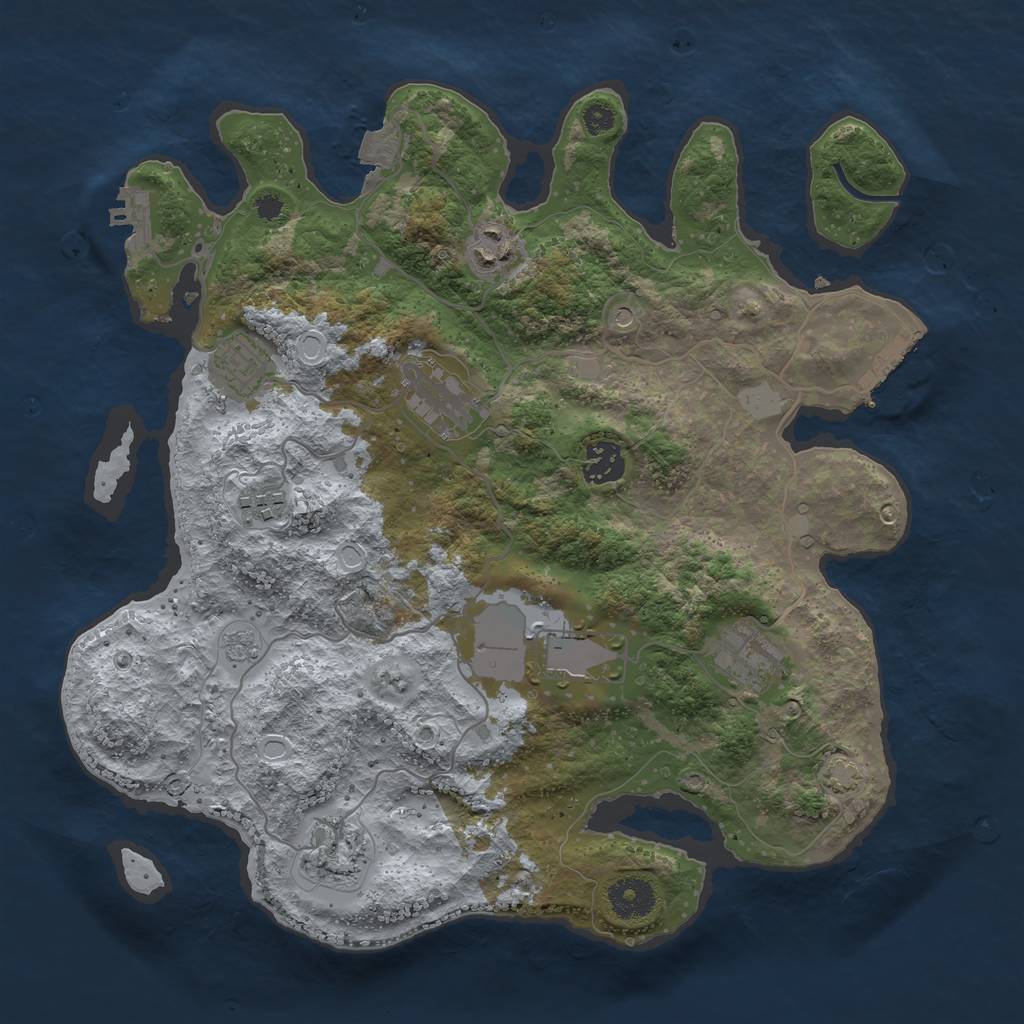 Rust Map: Procedural Map, Size: 3500, Seed: 50002198, 16 Monuments