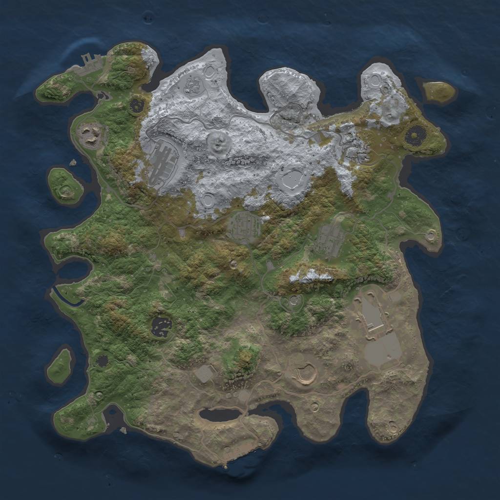 Rust Map: Procedural Map, Size: 3600, Seed: 8472555, 15 Monuments