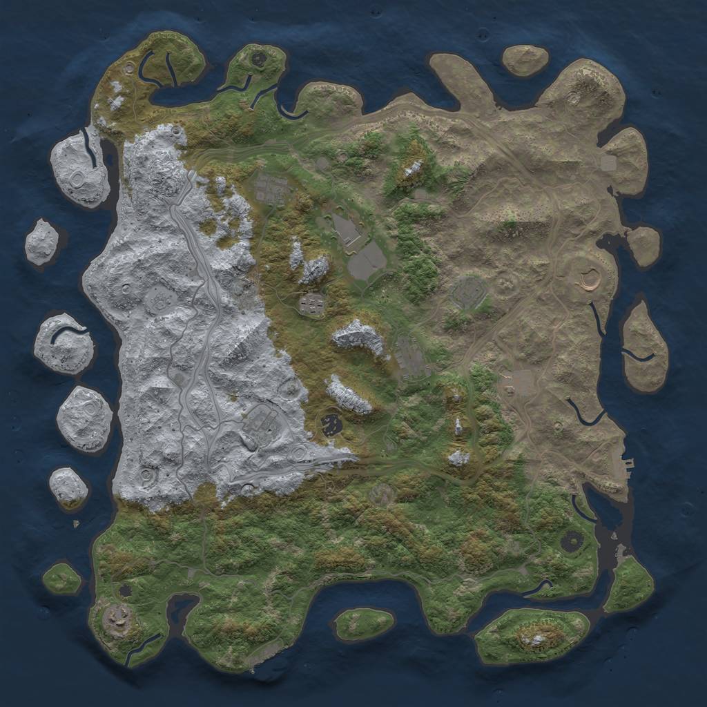 Rust Map: Procedural Map, Size: 4800, Seed: 317728520, 19 Monuments