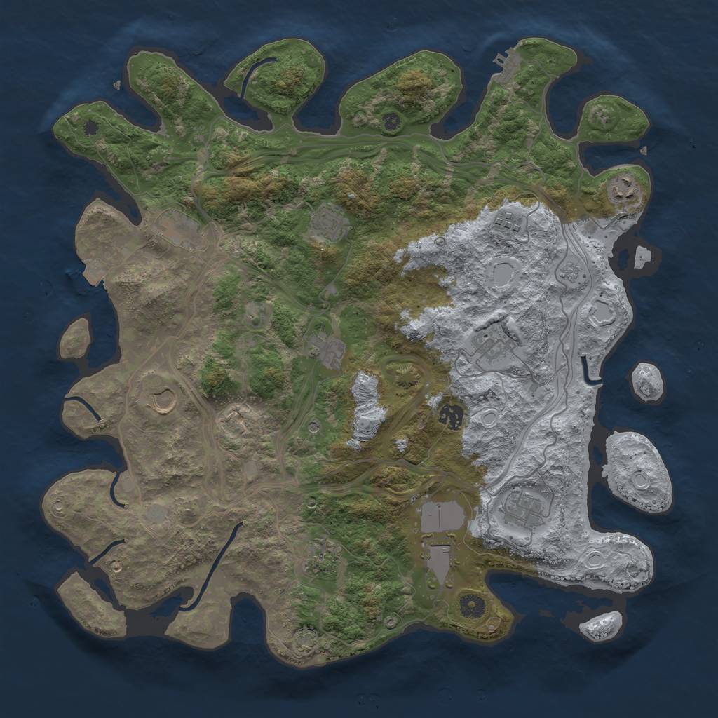 Rust Map: Procedural Map, Size: 4250, Seed: 161213541, 18 Monuments