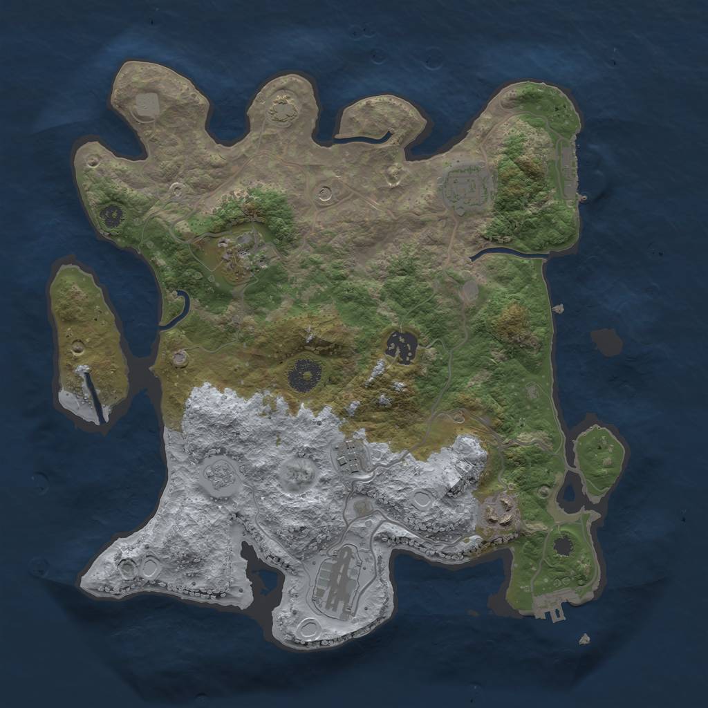 Rust Map: Procedural Map, Size: 3250, Seed: 87800578, 14 Monuments