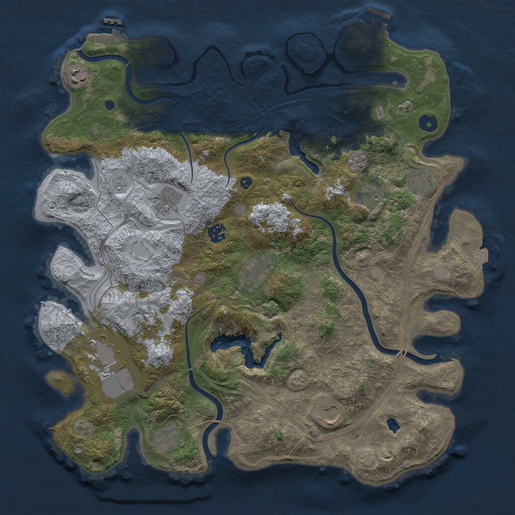 Rust Map: Procedural Map, Size: 4250, Seed: 20230105, 17 Monuments