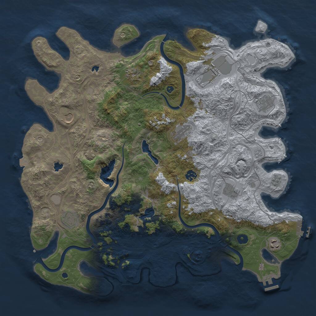 Rust Map: Procedural Map, Size: 4500, Seed: 454913896, 16 Monuments