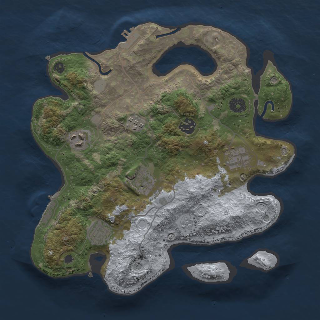 Rust Map: Procedural Map, Size: 3000, Seed: 559687792, 13 Monuments