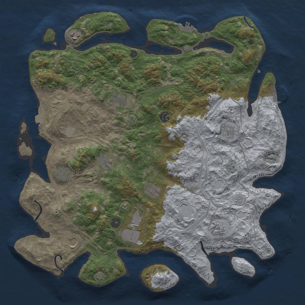 Rust Map: Procedural Map, Size: 4500, Seed: 749745888, 19 Monuments