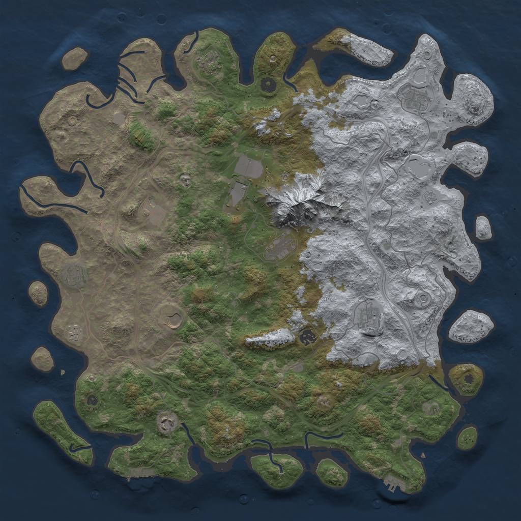 Rust Map: Procedural Map, Size: 5000, Seed: 50700, 18 Monuments