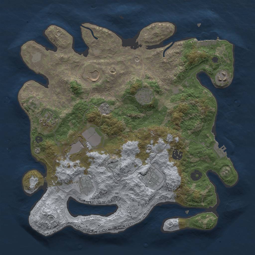 Rust Map: Procedural Map, Size: 3500, Seed: 29142, 18 Monuments
