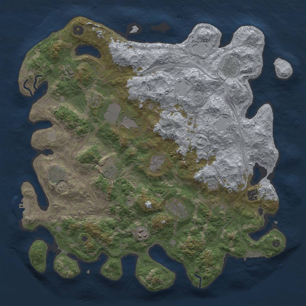 Rust Map: Procedural Map, Size: 4250, Seed: 1056092711, 17 Monuments