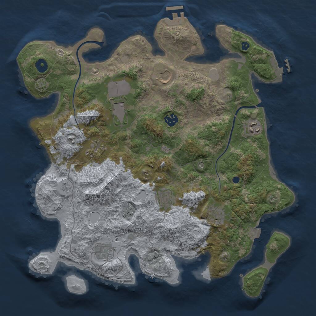 Rust Map: Procedural Map, Size: 3699, Seed: 1965, 15 Monuments