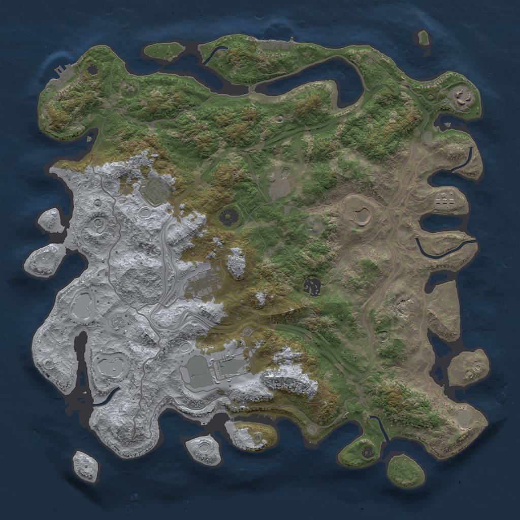 Rust Map: Procedural Map, Size: 4311, Seed: 87677, 15 Monuments