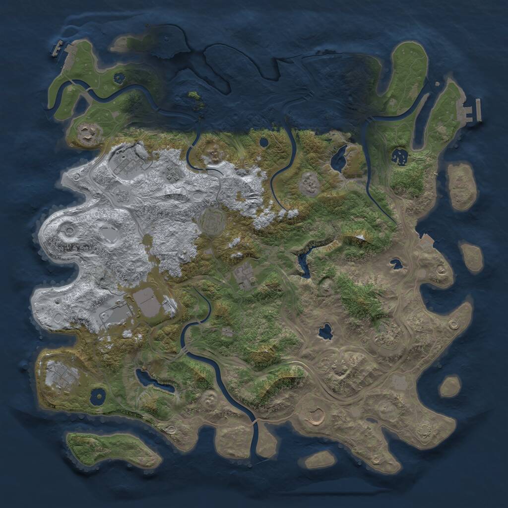 Rust Map: Procedural Map, Size: 4500, Seed: 812, 16 Monuments