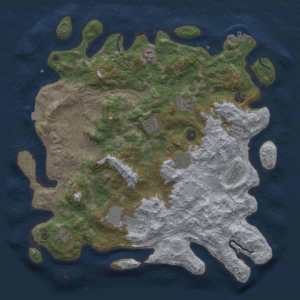 Rust Map: Procedural Map, Size: 4250, Seed: 5829301, 16 Monuments