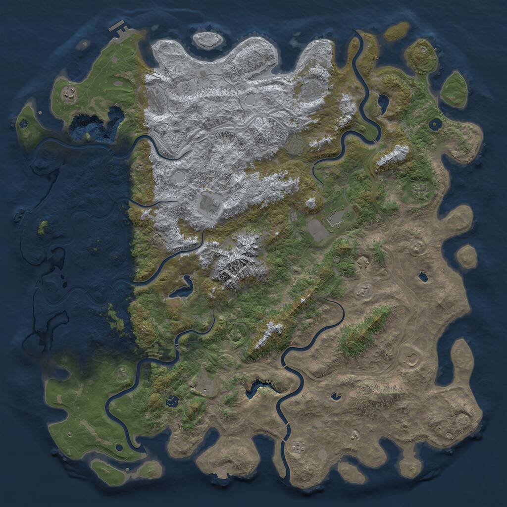 Rust Map: Procedural Map, Size: 6000, Seed: 40400, 17 Monuments