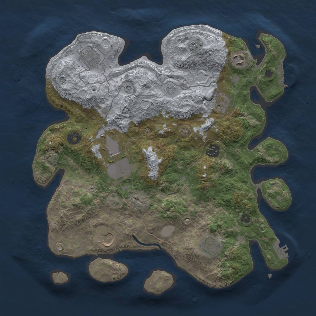Rust Map: Procedural Map, Size: 3500, Seed: 1721624619, 16 Monuments