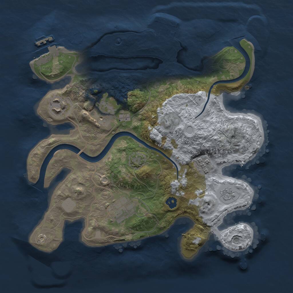 Rust Map: Procedural Map, Size: 2600, Seed: 2456256, 9 Monuments