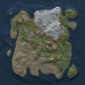 Thumbnail Rust Map: Procedural Map, Size: 3500, Seed: 22896453, 16 Monuments