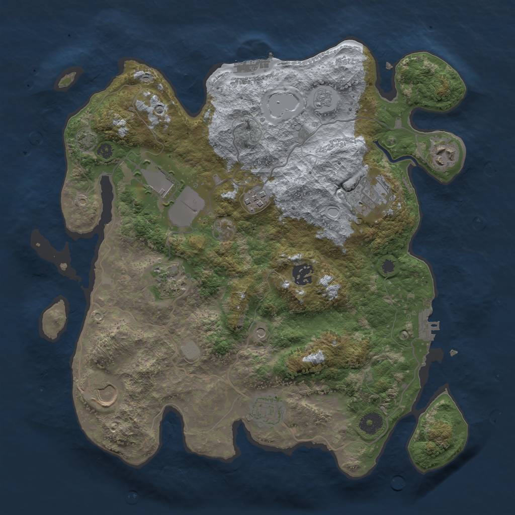 Rust Map: Procedural Map, Size: 3500, Seed: 22896453, 16 Monuments