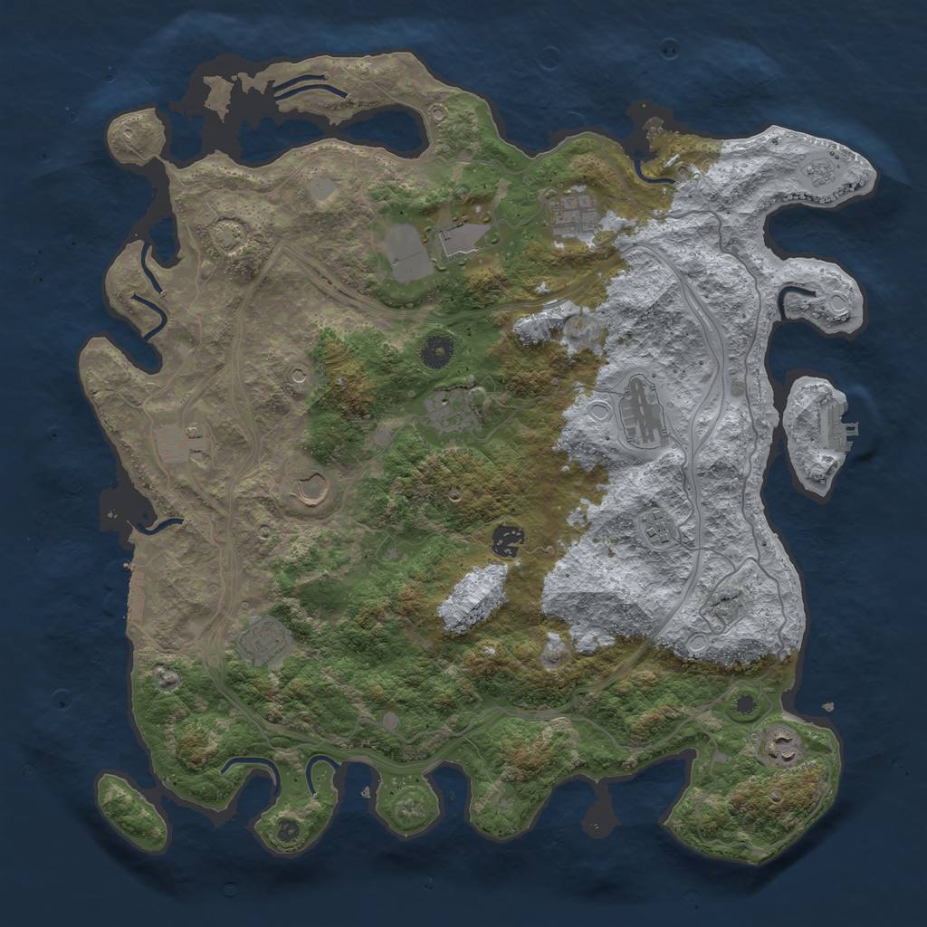 Rust Map: Procedural Map, Size: 4250, Seed: 1962, 18 Monuments