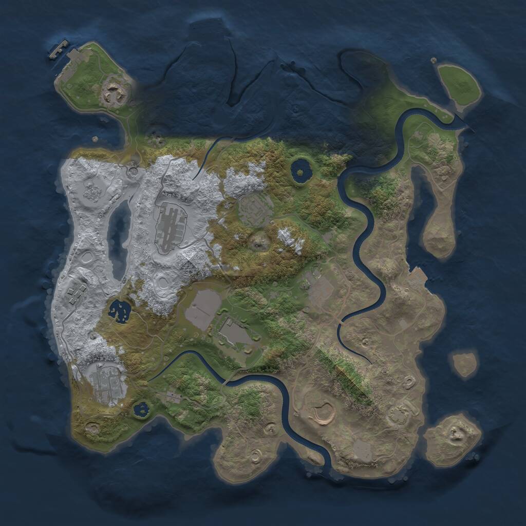 Rust Map: Procedural Map, Size: 3500, Seed: 74406036, 15 Monuments