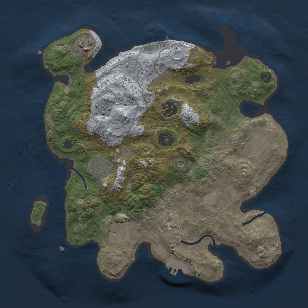 Rust Map: Procedural Map, Size: 3000, Seed: 79151, 15 Monuments