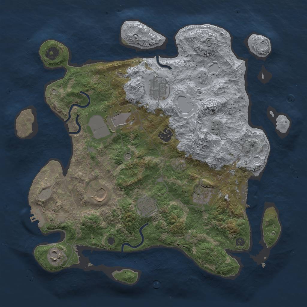 Rust Map: Procedural Map, Size: 3500, Seed: 15699821, 17 Monuments