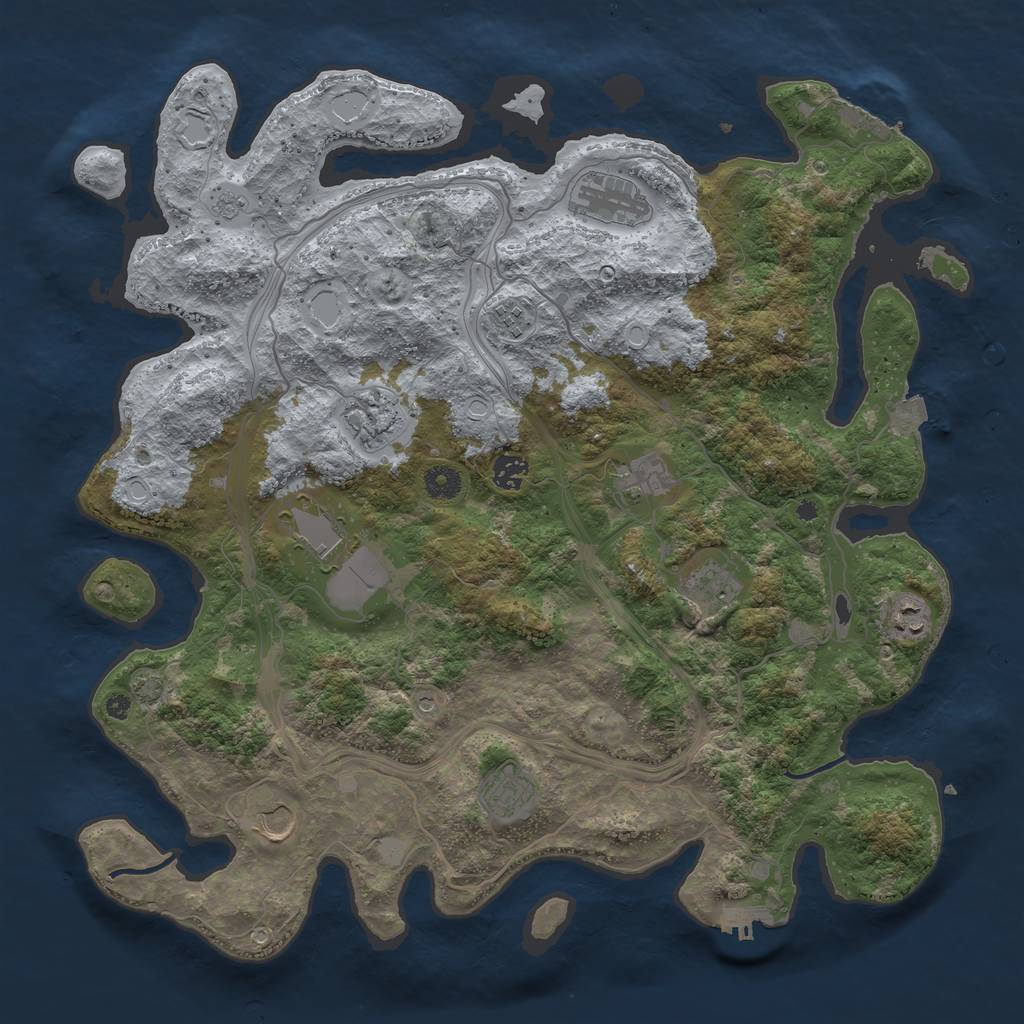 Rust Map: Procedural Map, Size: 4250, Seed: 192077698, 18 Monuments