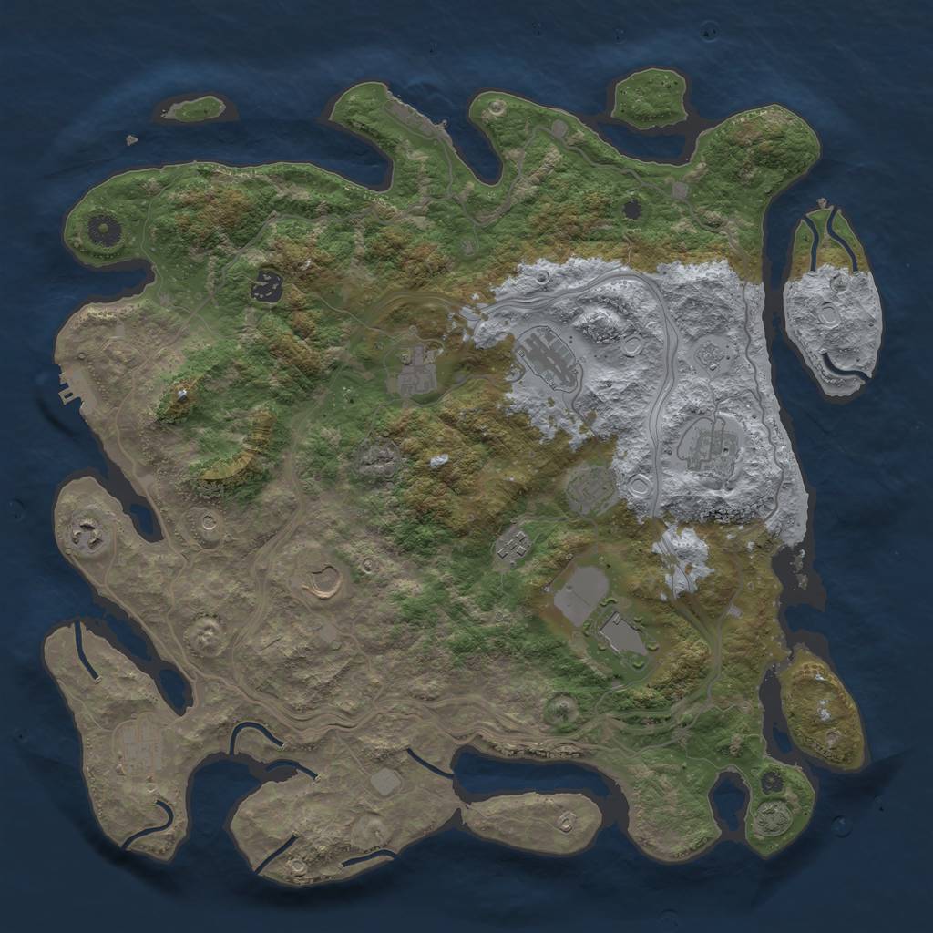 Rust Map: Procedural Map, Size: 4250, Seed: 2099002948, 18 Monuments