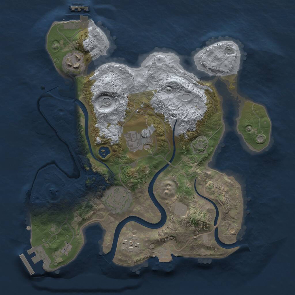 Rust Map: Procedural Map, Size: 2600, Seed: 1759554516, 9 Monuments