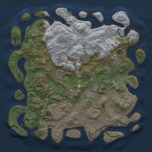 Thumbnail Rust Map: Procedural Map, Size: 4500, Seed: 49763185, 18 Monuments