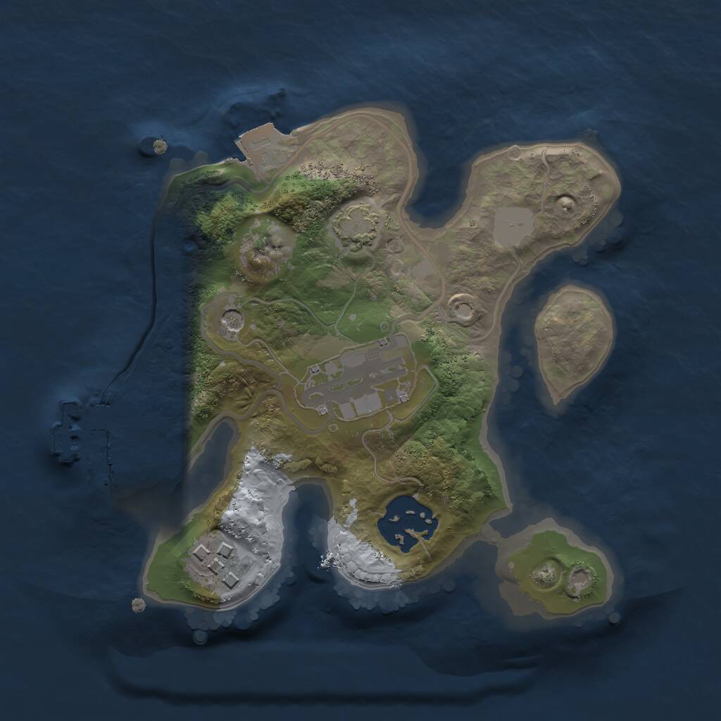Rust Map: Procedural Map, Size: 2000, Seed: 909777830, 7 Monuments