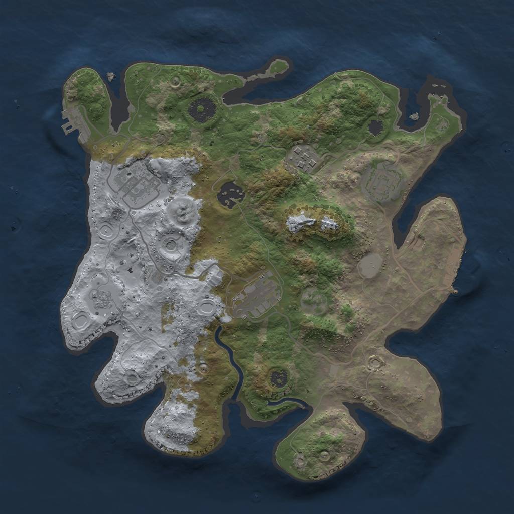 Rust Map: Procedural Map, Size: 3000, Seed: 551876667, 12 Monuments