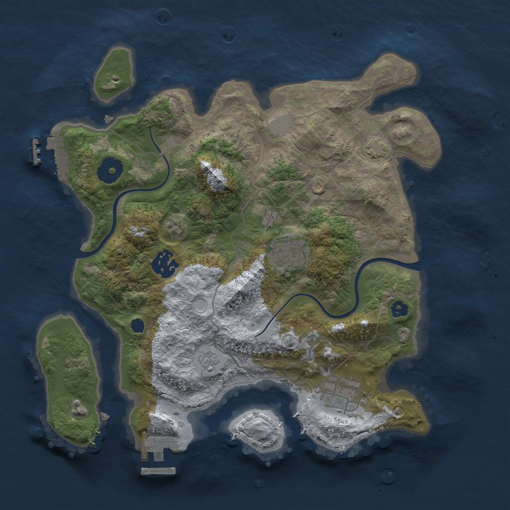 Rust Map: Procedural Map, Size: 3000, Seed: 678334978, 8 Monuments