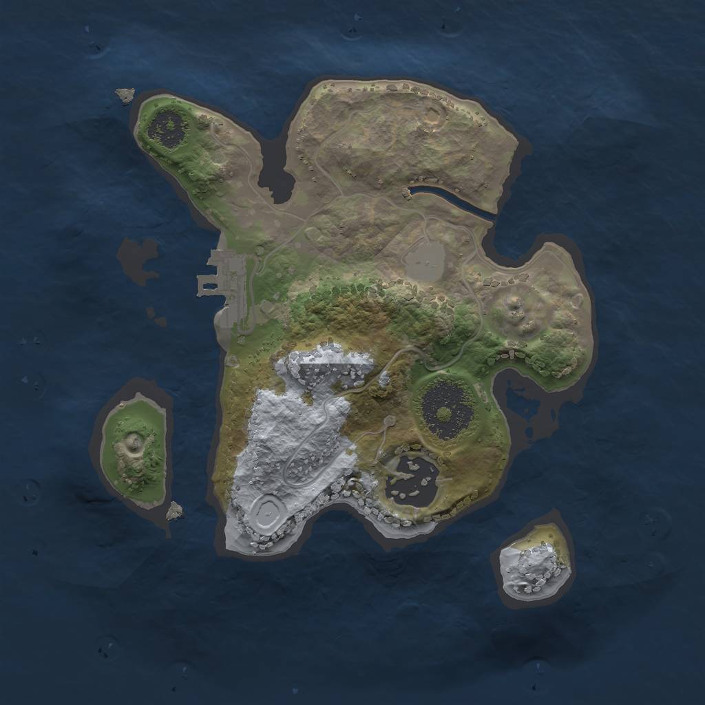 Rust Map: Procedural Map, Size: 2000, Seed: 1853431331, 7 Monuments