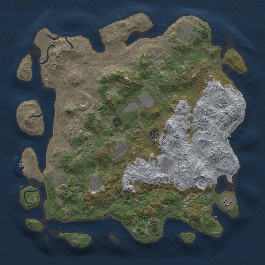 Rust Map: Procedural Map, Size: 4250, Seed: 1858016015, 18 Monuments