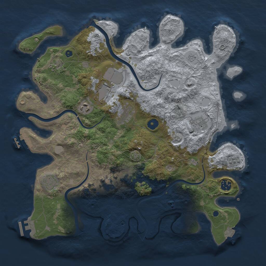 Rust Map: Procedural Map, Size: 3750, Seed: 56198165, 15 Monuments