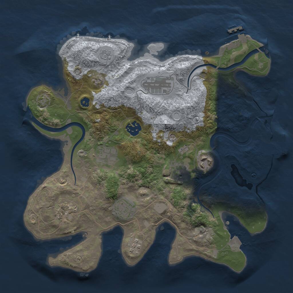 Rust Map: Procedural Map, Size: 3100, Seed: 68151782, 14 Monuments
