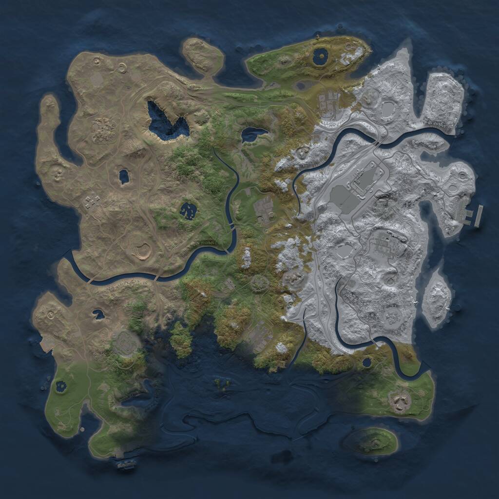 Rust Map: Procedural Map, Size: 4500, Seed: 82671899, 17 Monuments