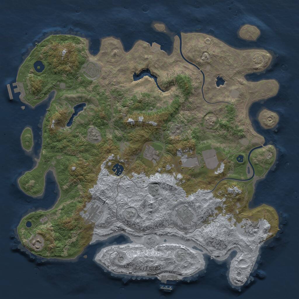 Rust Map: Procedural Map, Size: 4000, Seed: 1556, 15 Monuments