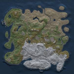 Thumbnail Rust Map: Procedural Map, Size: 4000, Seed: 1556, 15 Monuments